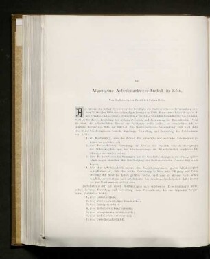 XV. Allgemeine Arbeitsnachweis-Anstalt in Köln.