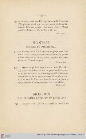 Montres Ornées de Pierreries (Nr. 745 - 746)