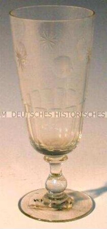 Bierglas mit Balusterschaft und Schliffdekor