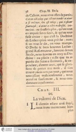CHAP. III. DE La volonté de Dieu.