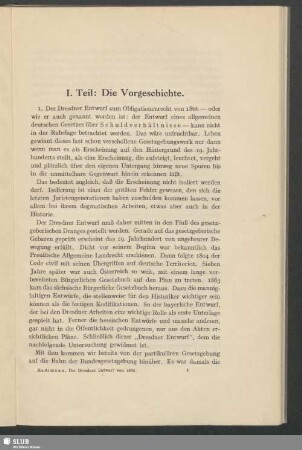 I. Teil: Die Vorgeschichte