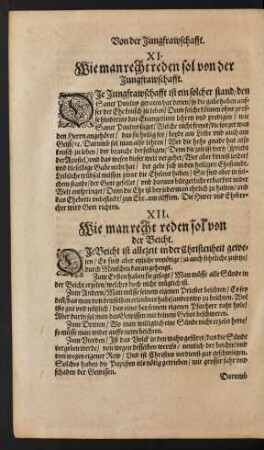 XII. Wie man recht reden sol von der Beicht.