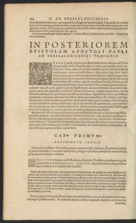 In Posteriorem Epistolam Apostoli Pauli Ad Thessalonicenses Praefatio.