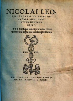 De varia historia libri tres : nuper in lucem editi