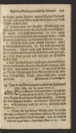 18. Von dem Verlangen nach dem Himmel