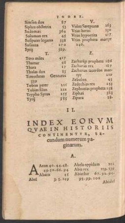 Index Eorum Quae In Historiis Continentur ...