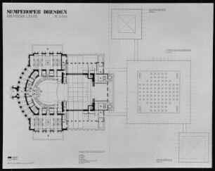 Entwurf für den Wiederaufbau des Dresdner Opernhauses, Grundriß des 1. Ranges