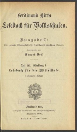 Abteilung 1, [Schülerband]: Lesebuch für die Mittelstufe