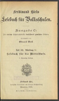 Abteilung 1, [Schülerband]: Lesebuch für die Mittelstufe
