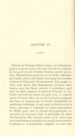Chapitre XV. L'art