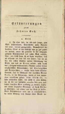 Erläuterungen zum Zehnten Buch.