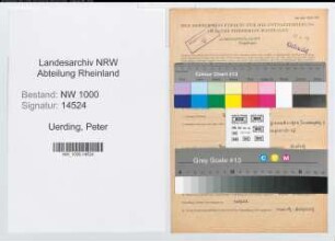 Entnazifizierung Peter Uerding, geb. 19.03.1894 (Schneider)