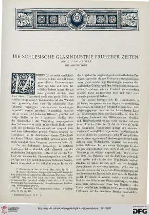 Die schlesische Glasindustrie früherer Zeiten