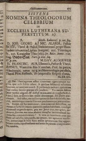 Sistens nomina theologorum celebrium ...