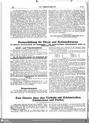 Zum Gesetz über den Verkehr mit Edelmetallen, Edelsteinen und Perlen