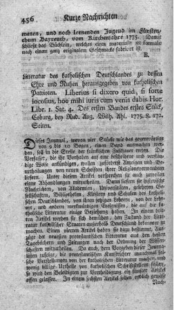 Litteratur des katholischen Deutschlands. Bd.1.,St.1.
