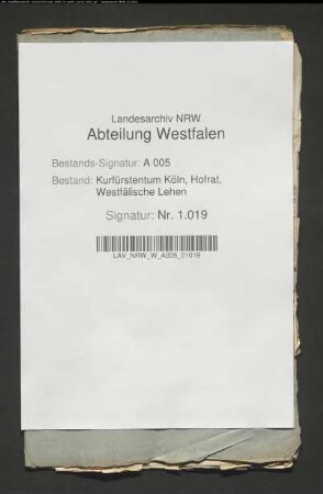 Bericht und Gutachten in Sachen Gräfin von Nesselrode-Landscron gegen lehnsfiskalischer Anwalt wegen des Branderhofes zu Grevel und des Zehnten zu Niedermarsen