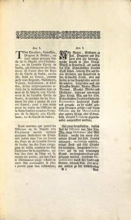 Cartel Entre Sa Majesté Trés Chretienne Le Roy De France &c. &c. Et Le Louable Cercle De Suabe, Touchant Le Renvoy Reciproque Des Deserteurs Et Malfaiteurs : arrêté Stouttgardt le 27me Septembr. 1741. = Cartel Zwischen Ihro Königl. Majest. In Franckreich &c. Und Dem Löbl. Schwäbischen Creyß Wegen Ausliefferung derer Deserteurs und Ubelthäter
