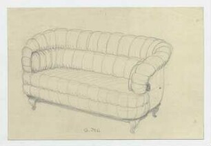 Sitzmöbelstudie : Sofa in angeschrägter Vorderansicht