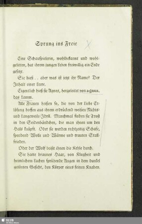 Sprung ins Freie