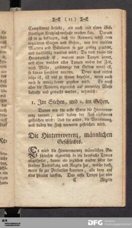 Die Hinterreverenz, männlichen Geschlechts.