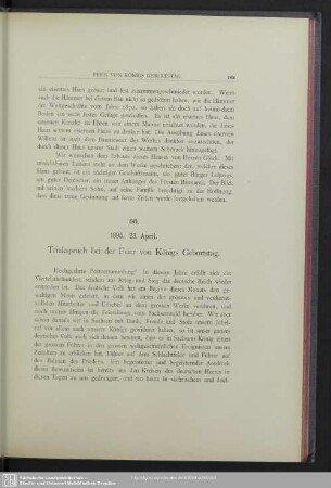 66. 1895. 23. April. Trinkspruch bei der Feier von Königs Geburtstag