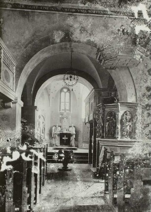 Lützen, Dorfkirche : Lützen-Menchen. Dorfkirche (Gustav-Adolf-Gedächtniskirche). Inneres nach Osten