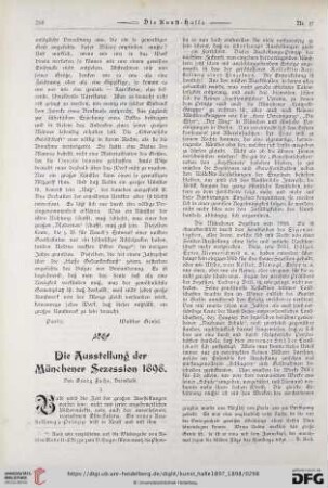 3: Die Ausstellung der Münchener Sezession 1898