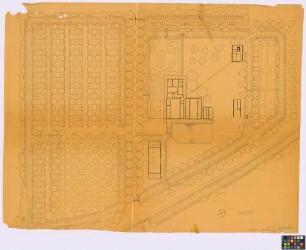 Schinkel ([Landkreis] Osnabrück): Ziegelhof. Lageplan mit. [- Haupthaus. - Scheune und Pferdestall. - Scheune. - zwei Ställen. - Backhaus]