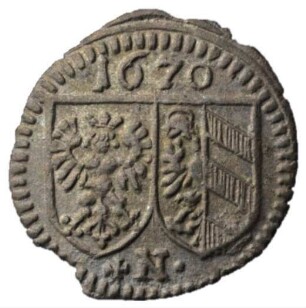 Fundmünze, Pfennig (einseitig), 1670