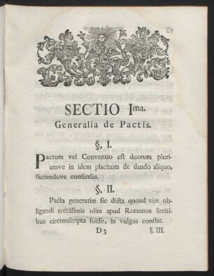 Sectio Ima. Generalia de Pactis.