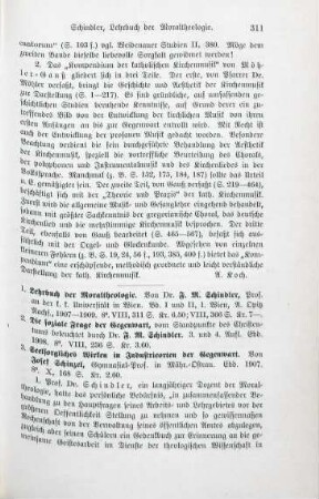 311-314 [Rezension] Schindler, Franz M., Lehrbuch der Moraltheologie