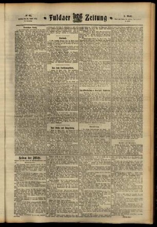 Zweite Ausgabe vom Freitag, den 26. April 1912.