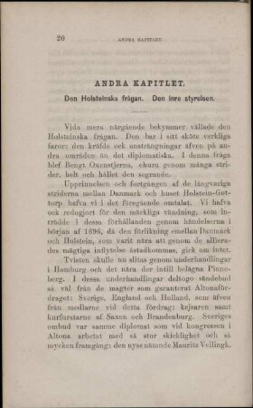 Andra Kapitlet. Den Holsteinska frågan. Den inre styrelsen.