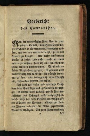 Vorbericht des Componisten