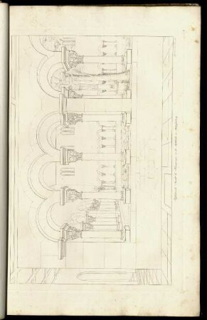 Perspectivische Ansicht des Kreuzganges an der Stiftskirche zu Aschaffenburg