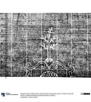 Wappenschild mit Bienenkorb, darüber Baum (Fragment)