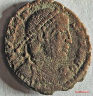 Römische Münze, Nominal Centenionalis, Prägeherr Valens, Prägeort Arles, Original