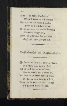 Verschwiegenheit und Plauderhaftigkeit.