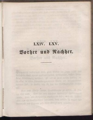 LXIV. LXV. Vorher und Nachher.