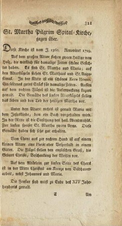 St. Marta Pilgrim Spital-Kirche, gegen über