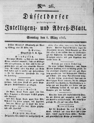 Düsseldorfer privilegirtes Intelligenz- und Adreß-Blatt