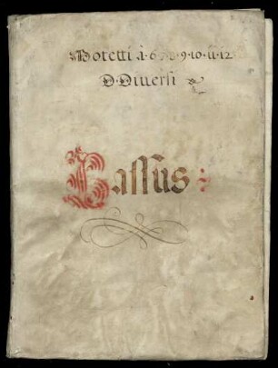 Geistliche Vokalmusik. Bassus I : 16 Jh.