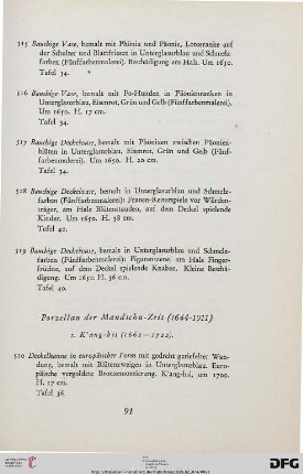 Porzellan der Mandschu-Zeit (1644-1911) (Nr. 520-605)
