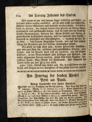 104-120, Am Feyertag der beyden Apostel Petri und Pauli
