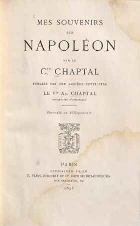Mes souvenirs sur Napoléon