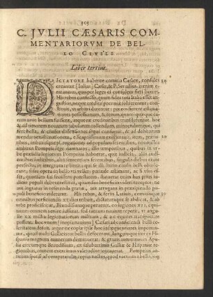 C. Iulii Caesaris Commentariorum De Bello Civili Liber tertius.