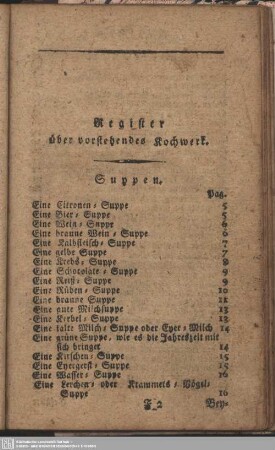 Register über vorstehendes Kochwerk