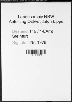 Sterberegister Standesamt Amt Steinfurt