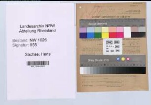 Entnazifizierung Hans Sachse , geb. 11.05.1908 ()